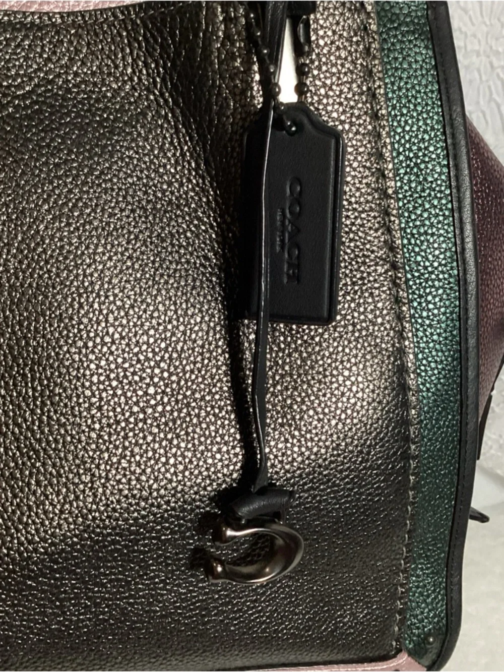 COACH Dreamer 36 Metallic Colorblock Leather Satchel Tote Bag #38842 - Picture 3 of 16